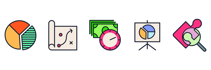 business set icon symbol template for graphic and web design collection logo vector illustration