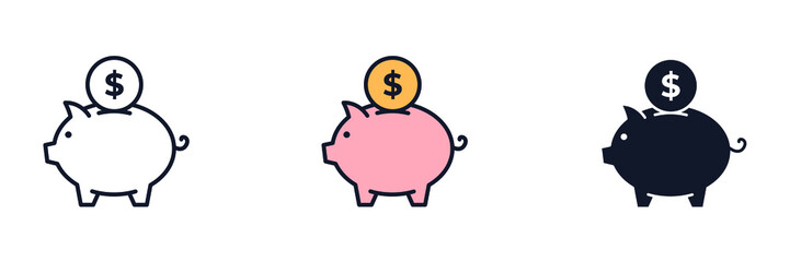 piggy bank icon symbol template for graphic and web design collection logo vector illustration