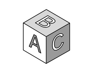 Abc isometric design icon. Vector web illustration. 3d colorful concept