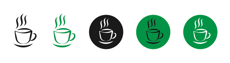 Tasse heißer Tee Vektor Symbole gezeichnet