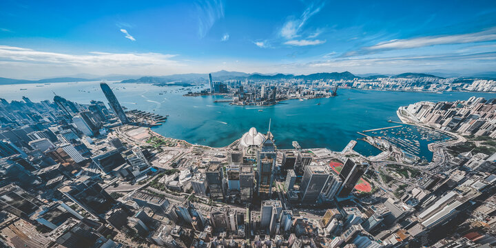 Hong Kong city architectures and cityscapes view from sky © YiuCheung