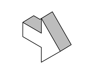 Arrow isometric design icon. Vector web illustration. 3d colorful concept