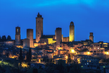 skyline of san gimignano medieval town, Spain