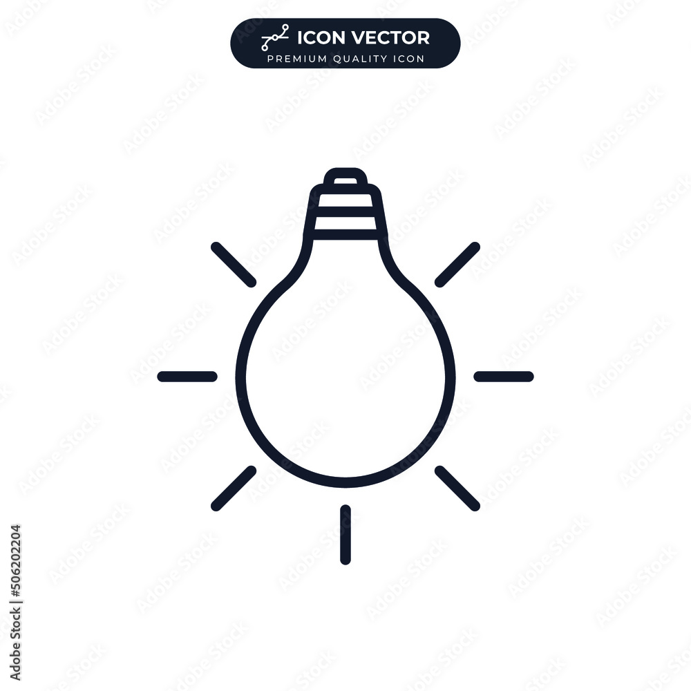 Poster idea. lightbulb icon symbol template for graphic and web design collection logo vector illustration