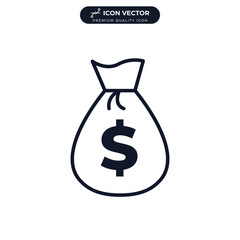 money bag icon symbol template for graphic and web design collection logo vector illustration