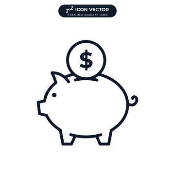 piggy bank icon symbol template for graphic and web design collection logo vector illustration