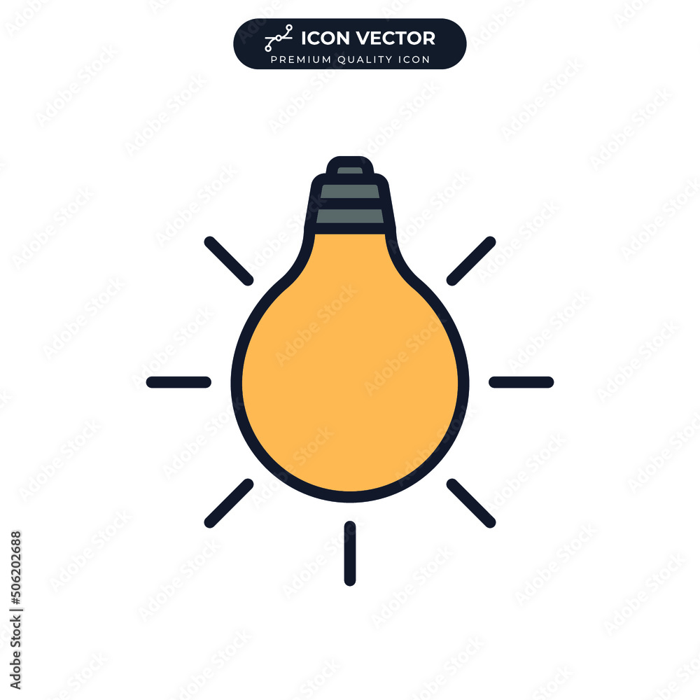 Poster idea. lightbulb icon symbol template for graphic and web design collection logo vector illustration
