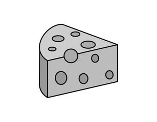 Cheese isometric design icon. Vector web illustration. 3d colorful concept