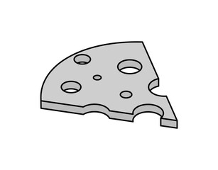 Cheese isometric design icon. Vector web illustration. 3d colorful concept