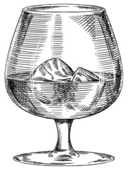 black and white engrave isolated drink illustration
