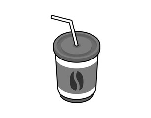 Coffee isometric design icon. Vector web illustration. 3d colorful concept