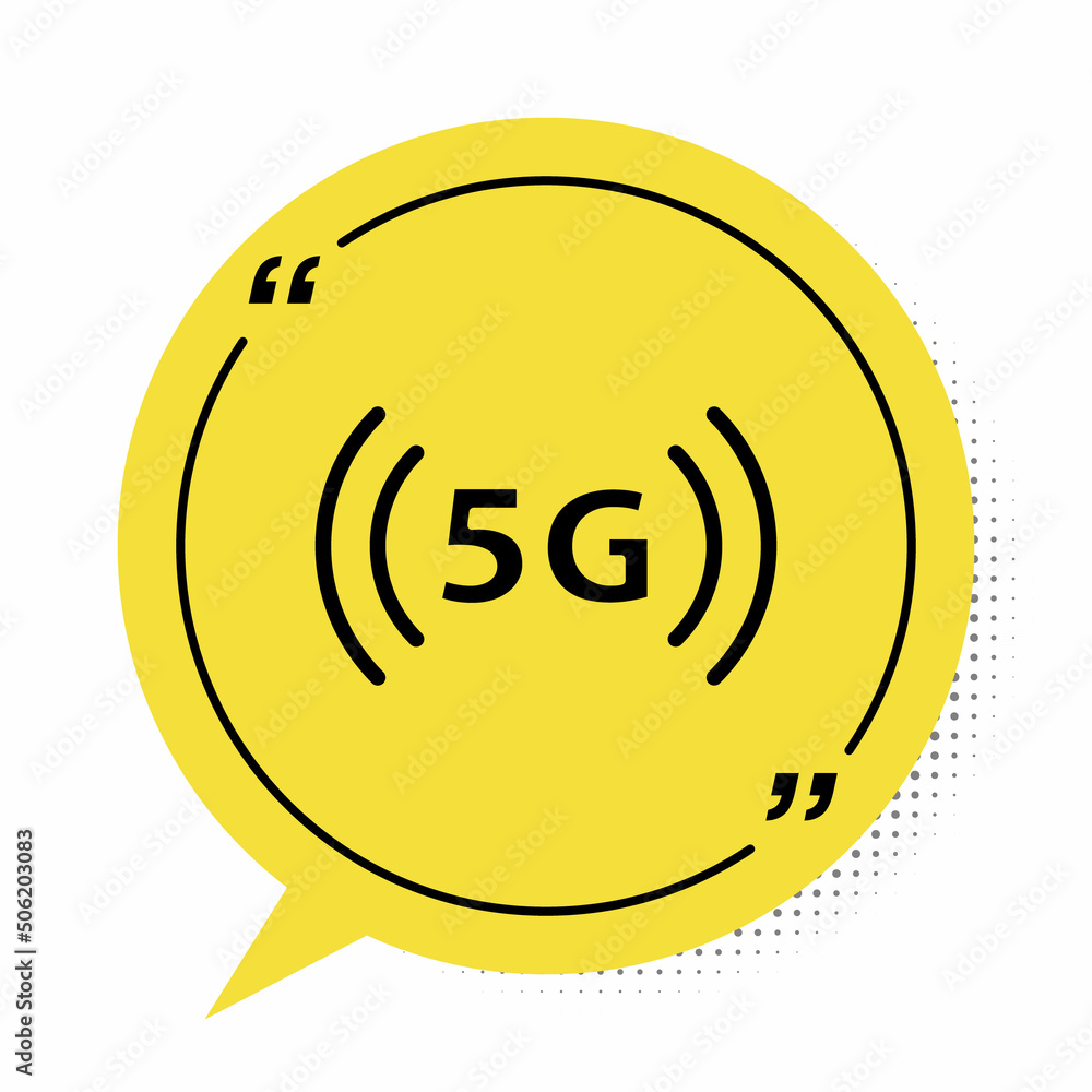 Poster black 5g new wireless internet wifi connection icon isolated on white background. global network hig