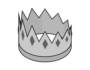 Crown isometric design icon. Vector web illustration. 3d colorful concept