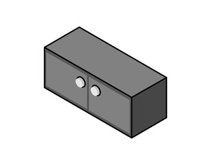 Cupboard isometric design icon. Vector web illustration. 3d colorful concept