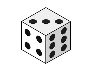 Dice isometric design icon. Vector web illustration. 3d colorful concept