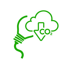 reducing CO2 emissions to stop climate change. green energy background	