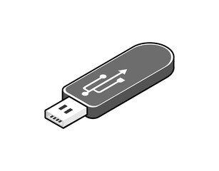 Flash drive isometric design icon. Vector web illustration. 3d colorful concept