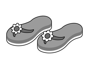 Flip flops isometric design icon. Vector web illustration. 3d colorful concept