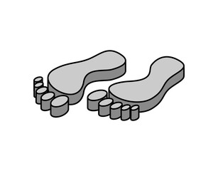 Footprints isometric design icon. Vector web illustration. 3d colorful concept