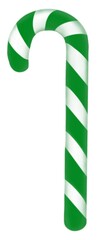 A green and white of candy cane isolated on white background 
