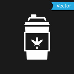 White Coffee cup to go icon isolated on black background. Vector