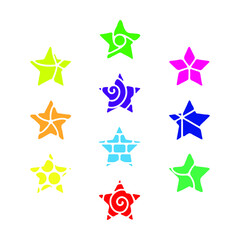 Obraz premium Collection of illustration star icon.