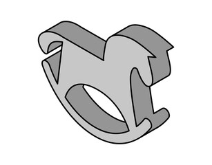 Horse isometric design icon. Vector web illustration. 3d colorful concept