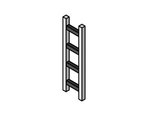 Ladder isometric design icon. Vector web illustration. 3d colorful concept