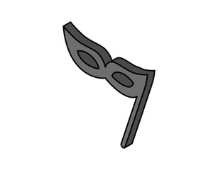 Mask isometric design icon. Vector web illustration. 3d colorful concept