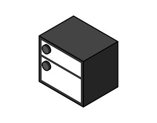 Nightstand isometric design icon. Vector web illustration. 3d colorful concept