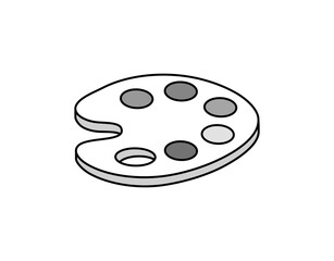 Palette isometric design icon. Vector web illustration. 3d colorful concept