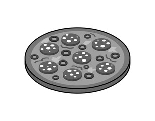 Pizza isometric design icon. Vector web illustration. 3d colorful concept