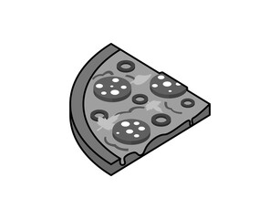 Pizza isometric design icon. Vector web illustration. 3d colorful concept