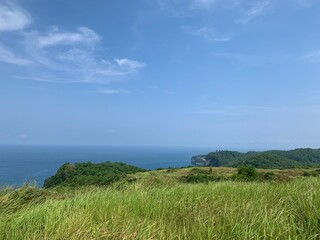 landscape with sea and sky from the hill