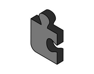 Puzzle isometric design icon. Vector web illustration. 3d colorful concept
