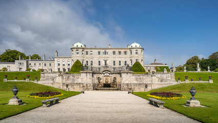 Fototapeta premium Powerscourt Estate, 13th century castle altered to country house surrounded by 47 acers of landscape gardens, Enniskerry, Wicklow, Ireland