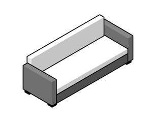 Sofa isometric design icon. Vector web illustration. 3d colorful concept
