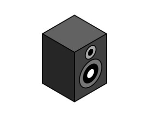 Speaker isometric design icon. Vector web illustration. 3d colorful concept