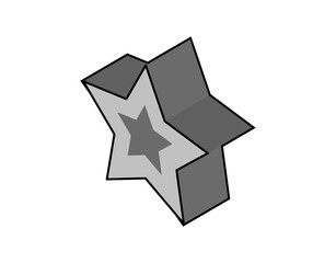 Star isometric design icon. Vector web illustration. 3d colorful concept