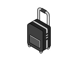 Suitcase isometric design icon. Vector web illustration. 3d colorful concept