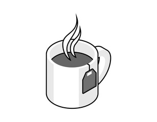 Tea isometric design icon. Vector web illustration. 3d colorful concept