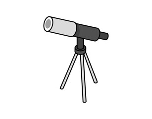 Telescope isometric design icon. Vector web illustration. 3d colorful concept