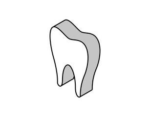 Tooth isometric design icon. Vector web illustration. 3d colorful concept