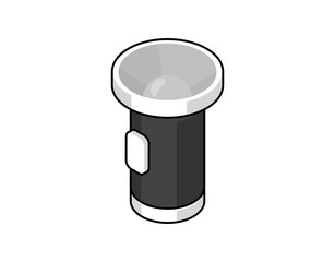 Torch isometric design icon. Vector web illustration. 3d colorful concept
