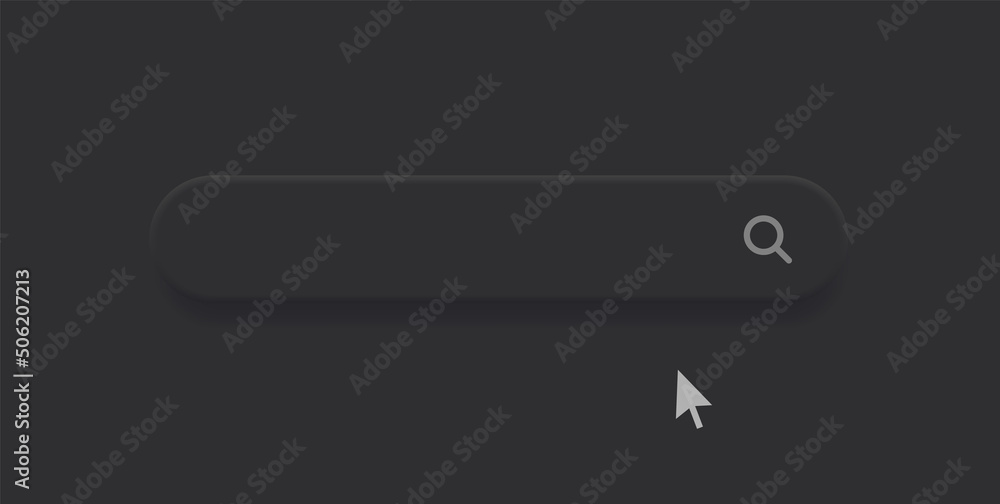 Poster search bar frame with magnifier icon, search boxes template for web page internet browser in 3d