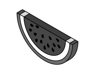 Watermelon isometric design icon. Vector web illustration. 3d colorful concept
