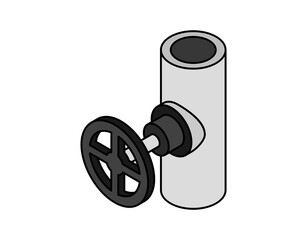 Valve isometric design icon. Vector web illustration. 3d colorful concept