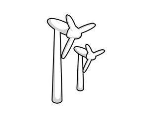 Windmill isometric design icon. Vector web illustration. 3d colorful concept