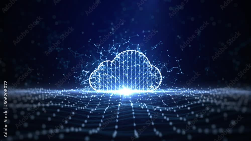 Poster digital cloud computing cyber security, digital data network protection, future technology digital d