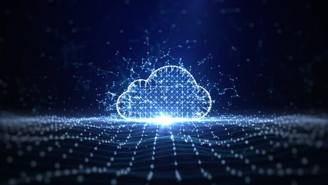 Digital Cloud Computing Cyber Security, Digital Data Network Protection, Future Technology Digital Data Network Connection Abstract Background Concept.